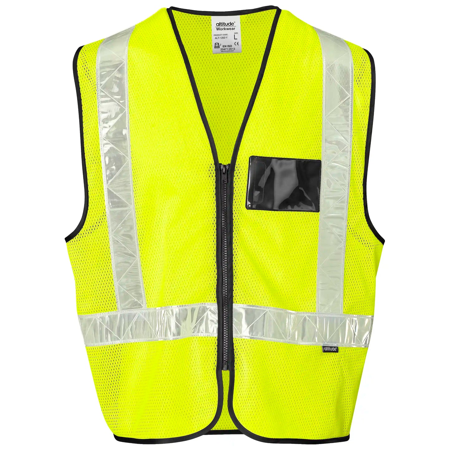 Airport hi-viz reflective full zip vest