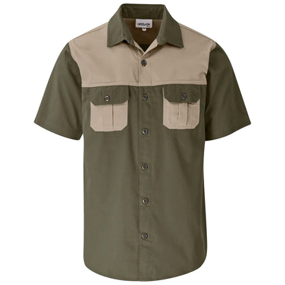 Men's short sleeve Serengeti 2-tone bush shirt