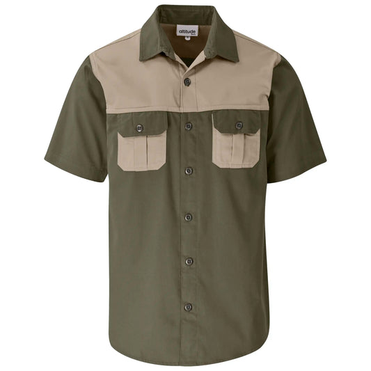 Men's short sleeve Serengeti 2-tone bush shirt