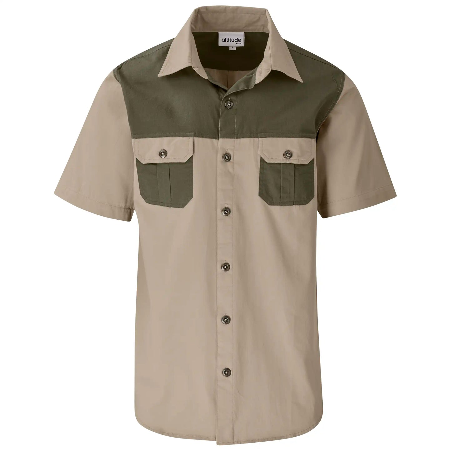 Men's short sleeve Serengeti 2-tone bush shirt