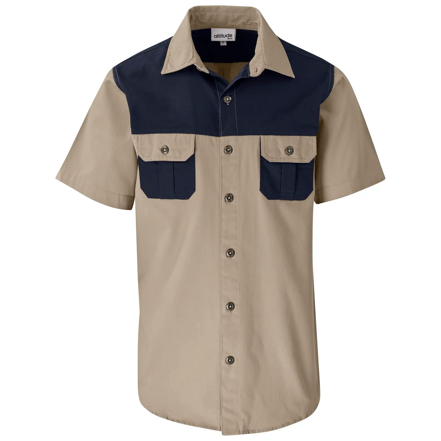 Men's short sleeve Serengeti 2-tone bush shirt