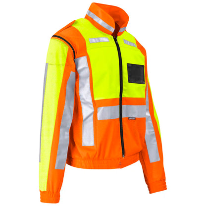 Metro two-tone hi-viz reflective zip-off jacket