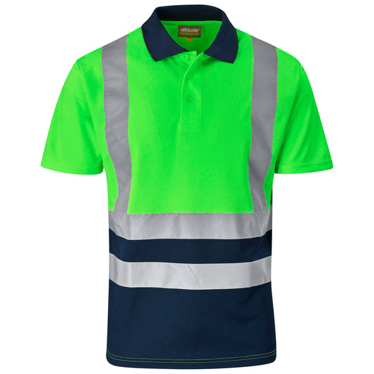 Surveyor two-tone hi-viz reflective golf shirt